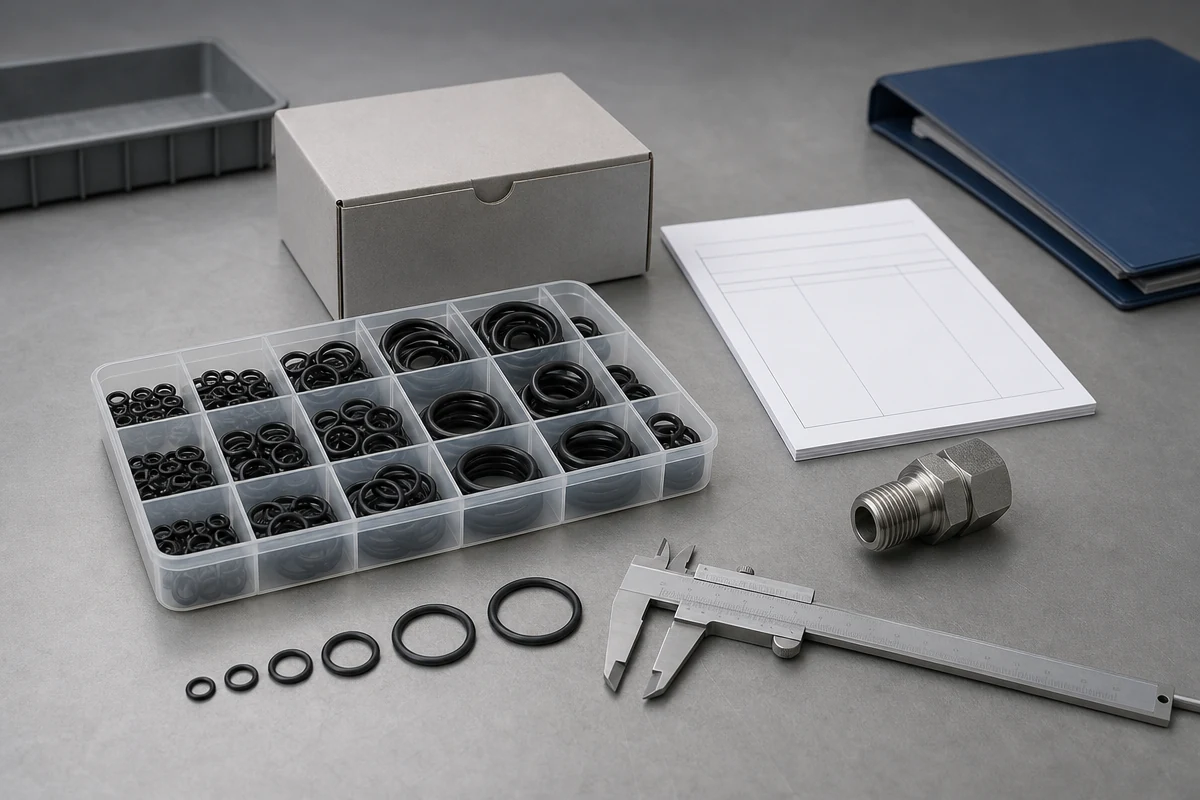Hydraulic O-ring kit specification checklist for size material and fitting type