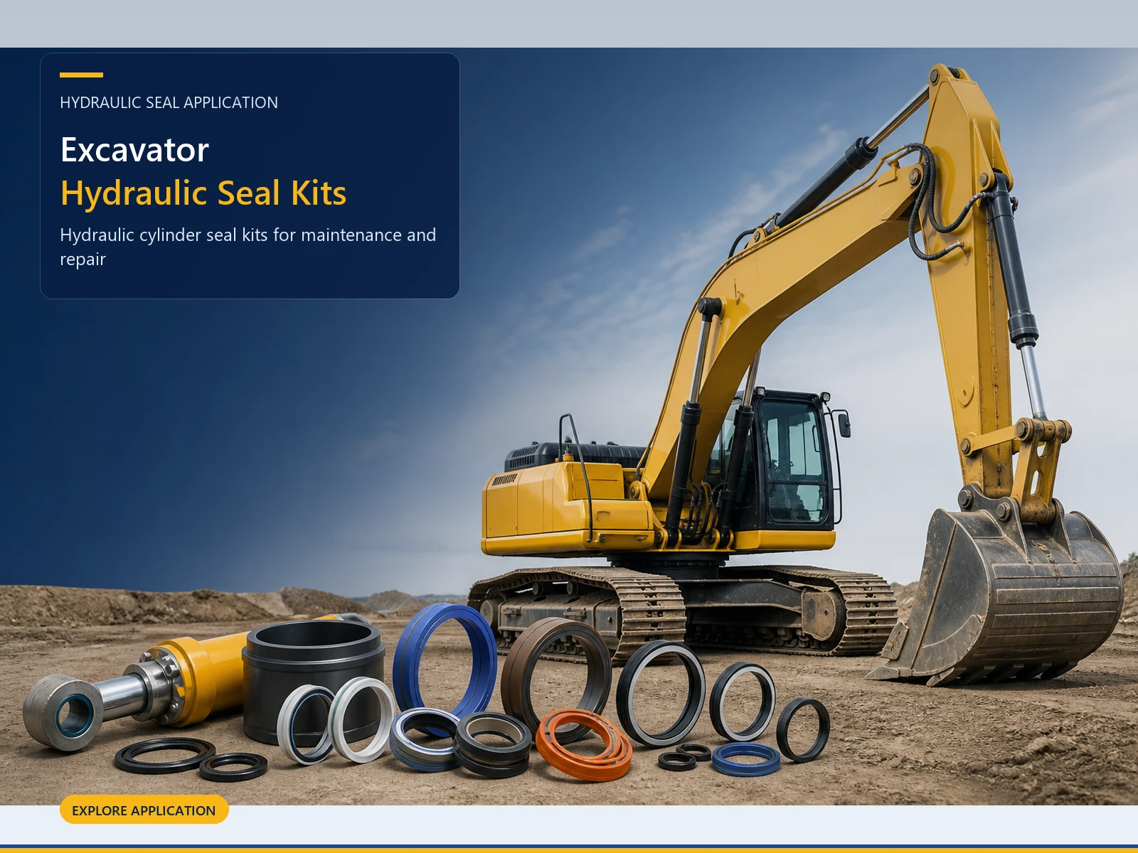 Excavator hydraulic sealing applications by component