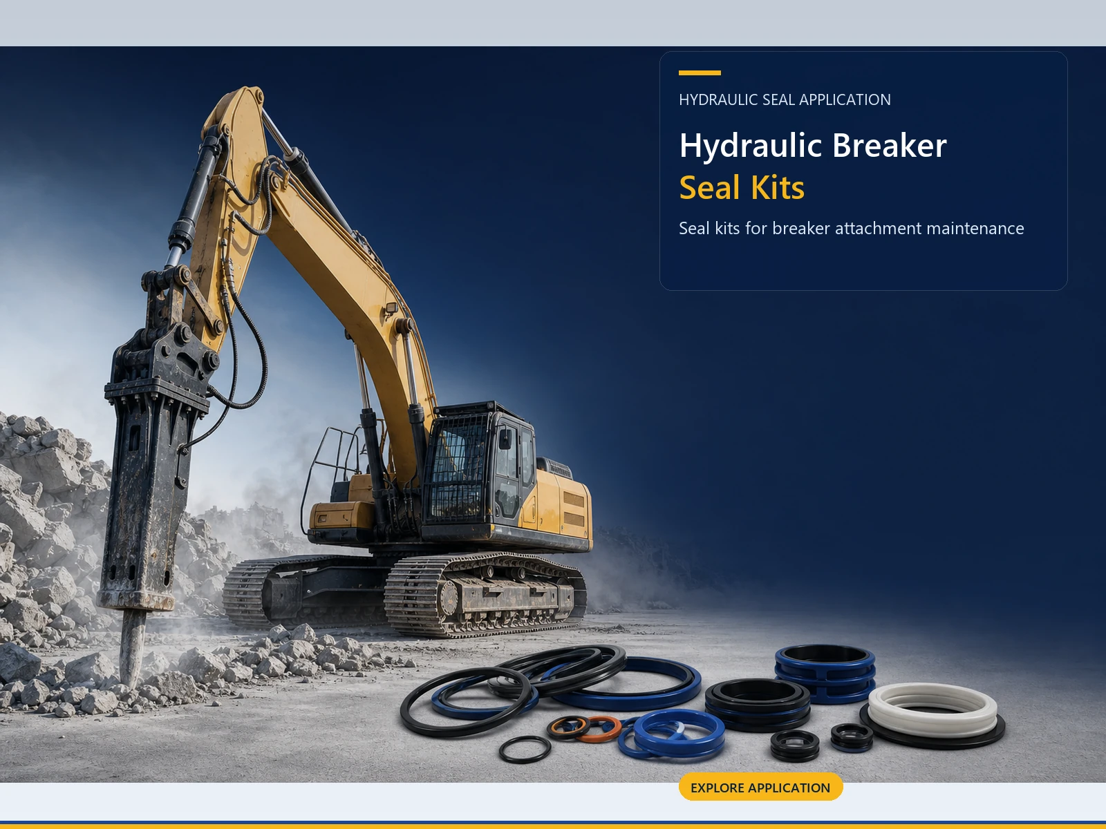 Hydraulic breaker sealing applications for attachment maintenance