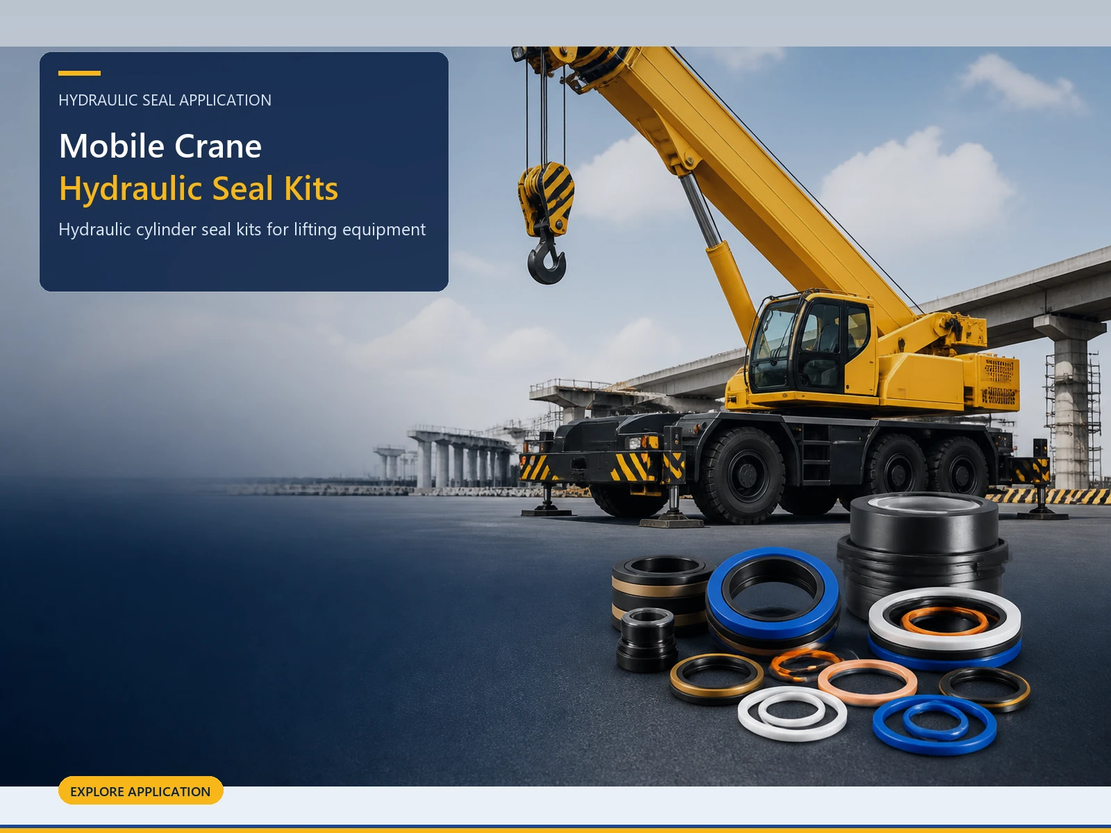 Mobile crane sealing applications for lifting equipment maintenance